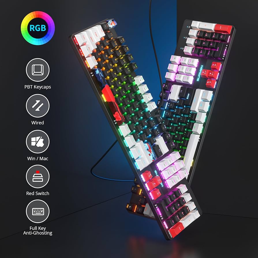 kingK⭐︎ Amazon.com: Owpkeenthy 104 Keys Full Size Mechanical Gaming